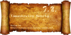 Tamaskovics Neszta névjegykártya
